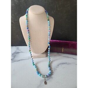 Polymer Clay Beaded Owl Pendant Necklace